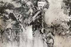Catching-a-Swarm-Cold-wax-and-graphite-on-plastic-board