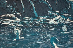 Winter-Swim-wood-cut-on-strathmore-paper